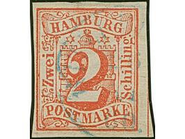 2 Sch. rot, voll-bist breitrandig, entwertet durch blauen EKr. “RITZEBÜTTEL”. Mit dem Ort Stempel als Entwertung ist bisher k