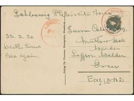 FELDPOST: 1920, Ansichtskarte “Flensburg Marineschule” mit Absenderangabe “Schleswig Plebiscite Zone”, datiert 22.2.20, nach 