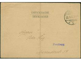 WAHLBENACHRICHTIGUNG: 1920, portofreie Drucksachenkarte ab “FLENSBURG 22.2.20” mit rückseitigem Vordruck “Hierdurch wird Ihne