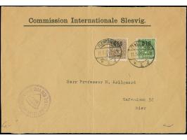 1920, CIS 5 und 35 Pfennig, sauber mit Stempel “FLENSBURG 11.5.20” auf Briefvorderseite mit vorgedruckter Absenderangabe “Com