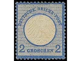 2 Gr. grauultramarin, farbfrisch, sehr gut und erhaben geprägt und gut gezähnt, ungebraucht, in einwandfreier Erhaltung. Ein 