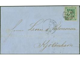 2½ Sch. grün, allseits breitrandig, mit sauber aufgesetzter Nr. “2” und nebengesetztem EKr. “St.PA. HAMBURG 16 7” auf Briefhü