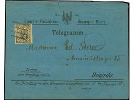 ½ Sch. schwarz mit sauber aufgesetztem Strichstempel und nebengesetztem Ovalstempel “St.P.A. 1/1” auf ungewöhnlichem Zierbrie