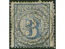 “300”, der Thurn &amp; Taxis-Nummernstempel auf gezähnter Ausgabe 1⁄2 Sch. schwarz, 2Sch. rot und 3 Sch. ultramarin&nbsp;&nbs