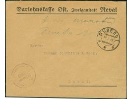 CASH-FRANKINGS: 1918, Reval (Tallinn), “5 k. makstud ametnik” with signature and adjacent cds. “РЕВАЛЬ 19 2 18” on preprinted
