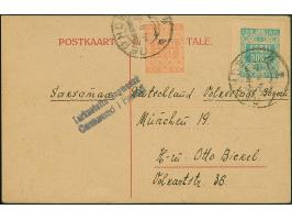 “PÄRNU 4 9 18", provisional cyrillic cds. on Flower 5 and 15 kopek, on postcard with finnish censor mark to Munich, fine (Hur