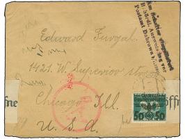 1940, 50 auf 20 Groszy mit Stempel “TARNOW .II.41” auf mehrfach zensiertem Brief mit nebengesetztem L3 “Am Schalter eingelief