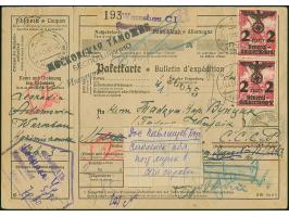 1940, 2 Zloty auf 2 Zloty, senkrechtes Paar, mit rückseitiger Zufrankatur mit Stempel “WARSCHAU 20.XII.40” auf kompletter Aus