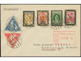 1932, Relief fund 2-20 santimi, perforated and imperforated, each as complete set with additional franking, tied by cds. “RIG