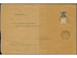 70(k) on 15 kopek with inverted and shifted overprint, with lower sheet margin, tied by cds. "JELGAWA 14 11 19" to "Herrn Ale