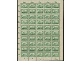 1920, Germania 1,25M. grün, kompletter Bogen zu 50 Werten, mit Ur-HAN “H 2024.20” und Aufdruck-HAN “H 4067.20”, postfrisch bz