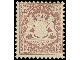 12 Kreuzer dunkelbraunpurpur mit Wasserzeichen 'weitere Rauten', farbfrisch und gut gezähnt, ungebraucht mit Originalgummi. E