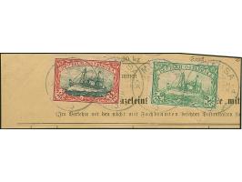 3 R., Mittelstück in Type I, farbfrisch und einwandfrei, zusammen mit 2 R. (etwas fehlerhaft), jeweils sauber gestempelt "MUA