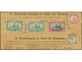 3 R., Mittelstück in Type I, zusammen mit 2 Einzelwerten 2 R. sowie 2½ H. und 7½ H., jeweils sauber gestempelt "MUANSA 8 5 13