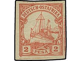 2 P., ungezähnter Probedruck in rot, breitrandig ungezähnt, ungebraucht. Schöne und einwandfreie Erhaltung. Eine große Selten