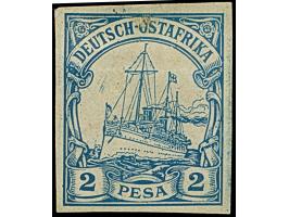 2 P., ungezähnter Probedruck in blau, breitrandig ungezähnt, ungummiert. Vorderseitig teils bedruckter Fremdkörpereinschluss 