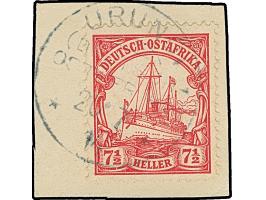 "URUNDI 20.7 14" sauber und voll auf 7½ H. mit Wz. auf Briefstück. Bis auf etwas unregelmäßige Zähnung tadellos. Signiert Gro