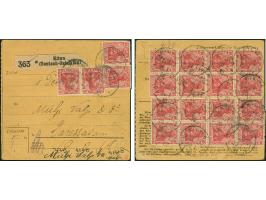 Kreuzer Königsberg: Germania 10 Pfg., 20 Stück in Einheiten, vorder- und rückseitig, mit sauberen Stempeln "KILWA 20 I 16" au