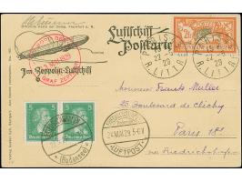 1929, 1. Amerikafahrt, Rückfahrt von Curs, Postkarte mit Frankreich 2 Fr. und Poststempel “PARIS 22.5.29” zugeleitet an das L