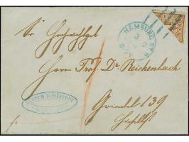 1864/67, 1 Schilling braun, diagonal halbiert, linke obere Hälfte, farbfrisch und normal gezähnt, zwei winzige Alterspünktche