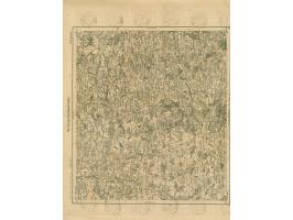 1919, Ear of corn 10 kopek red, imperforated, complete sheet on map S18 Illukßt, used with straight-line “Riga” and cds. “RIG