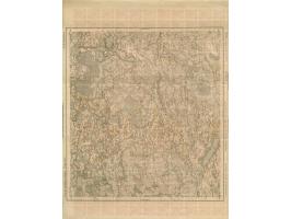 1919, Ear of corn 10 kopek red, imperforated, complete sheet on map R16 Buschof, mint never hinged, folded twice vertically, 