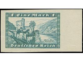 1924, Burg Rheinstein 1 M. schwärzlichgrautürkis, Probedruck, ungezähnt auf ungummiertem Papier, ohne Wasserzeichen, mit rech
