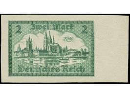 1924, Blick auf Alt-Köln 2 M. dunkelgraugrün, Probedruck, ungezähnt auf ungummiertem Papier, ohne Wasserzeichen, mit rechten 