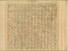 1919, Ear of corn 10 kopek red, perforated, complete sheet on map O15 Groß Ekkau, mint never hinged, some minor perf separati