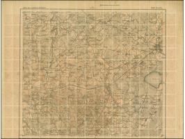 1919, Ear of corn 10 kopek red, perforated, complete sheet on map M18 Szawle, mint never hinged, some minor perf separations,
