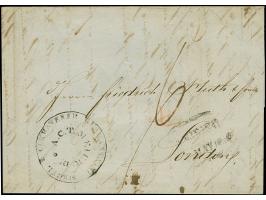 1846, "CUXHAVENER QUARANTÄNE-SIEGEL DR. A.C.T. MEIER", sauber auf komplettem Faltbrief der Hut-Korrespondenz nach London, mit