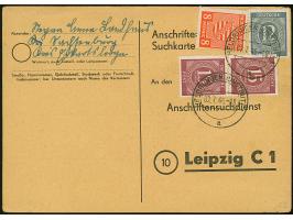 1945, Wappen 8 Pfg. in Mischfrankatur mit Ziffer 12 Pfg. grau und senkrechtes Paar 15 Pfg. lila mit Stempel “HELDRÜNGEN 2.7.4