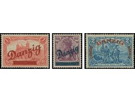 1920, Großer Innendienst 60 Pfg.-2 M. kpl., ungebraucht, 2 M. oben mit zwei verkürzten Zahnspitzen, sonst einwandfrei, die üb