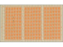 1921, Germania 10 Pfg., kpl. Markenheftchenbogen mit allen Rändern, postfrisch, senkrecht ein mal stark gefaltet, dadurch ca.