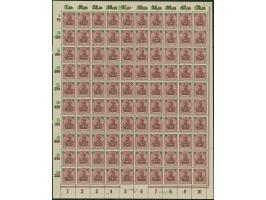 1921, Germania mit neuem Aufdruck 1,60-10 M., je im kpl. Bogen mit Ur-HAN und Aufdruck-HAN, 10 M. mit rußigem Aufdruck, postf