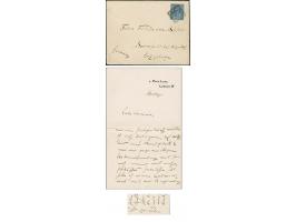 Dr. Carl Peters,Begründer der Kolonie Ostafrika, eigenhändiger Brief mit Unterschrift und zugehörigem Umschlag, 1901 aus Lond