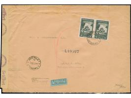 1942, Klöster 16 Dinar, waagerechtes Paar, mit sauber auf- und nebengesetztem Stempel “BEOGRAD -1.XI.43” auf großformatigem L