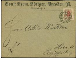 Hansa: 1890, 3 au 13 Pfg. rotbraun mit Stempel “HANSA DRESDEN 28.11.90” auf Firmen-Vordruckbrief “Ernst Herm. Böttger, Dresde