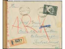 1942, Klöster 16 Dinar, sauber mit auf- und nebengesetztem Stempel “BEOGRAD 20.IX.43” auf portogerechtem, zensierten R-Brief 