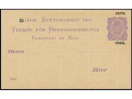 Privat-Brief-Verkehr: 1893, Ganzsachen-Faltbrief 2 Pfg, im Format 125x75 mm auf gestreiftem Papier mit Zudruck “15” über 10 u