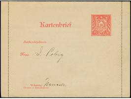 Hamburg: 1898, Kartenbrief mit Wertstempel Adler 10 Pfg. (ähnlich der amtlichen Ausgabe) ungebraucht (mit geschriebener Teil-