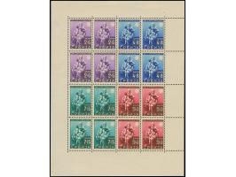 1942, Für die Armen 2-20 Dinar, kompletter Kleinbogen, im Herzstück jede Marke mit Stecherzeichen, postfrisch, tadellos, sign