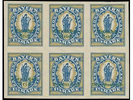 1920, Bayern-Abschied, 1¼ M. kobalt/mittelolivbraun, Aufdruckessay “Deutsches Reich” in grüner Schrift in verschiedenen Varia