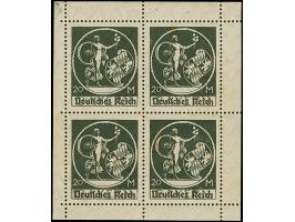 1920, Bayern-Abschied, 20 Mark schwarz, Probedruck von neuer Platte mit abgeschwächtem Schriftzug “BAYERN”, Viererblock im Kl