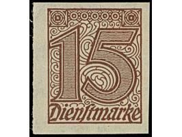 1920, Ziffern ohne Ablösungsziffer 15 Pfg. dunkelkarminbraun, farbfrisch, ungezähnt, sauber ungebraucht, eine erstaunlich sel