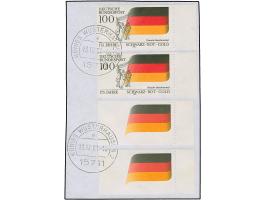 1990, 175 Jahre Nationalfarben 100 Pfg. mit Abart Stichtiefdruckfarbe schwarz fehlend (Zeichung, Inschriften), zwei Werte zus