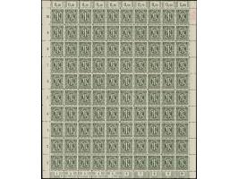 1945, Deutscher Druck, 1 Pfg., gez. 11:11½, kompletter Bogen mit handschriftlicher, roter Bogenzähl