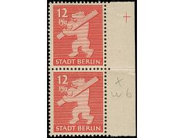 6 Pfg. und 12 Pfg. (senkrechtes Paar) auf Papier mit glatter Gummierung, postfrisch einwandfrei. Unsigniert und jeweils Kurzb