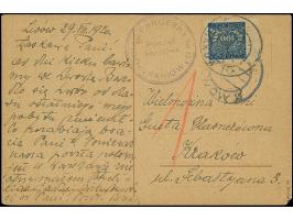 1920, “POCIAG PANCERNY “KANIOW” / Pieczec pocztowa”, clear strike of violet field post cachet on postcard from “LWOW 29.VIII.
