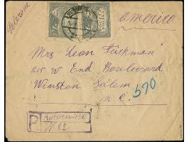 1919, Grain store and sheaves 1 m., two singles tied by cds. “RUBIEZEWICZE 10.V.20” to registered cover with provisional r-la